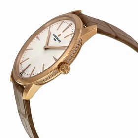 Vacheron Constantin Patrimony Contemporaine Automatic Silver White Dial Dark Grey Leather Ladies Watch 81530000R-9682