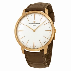 Vacheron Constantin Patrimony Grand Taille Manual Wind Silver Dial Brown Alligator Leather Men's Watch 81180000R-9159