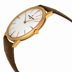 Vacheron Constantin Patrimony Grand Taille Manual Wind Silver Dial Brown Alligator Leather Men's Watch 81180000R-9159