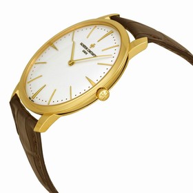 Vacheron Constantin Patrimony Grand Taille Manual Wind Silver Dial Brown Leather Men's Watch 81180000J-9118