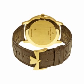 Vacheron Constantin Patrimony Grand Taille Manual Wind Silver Dial Brown Leather Men's Watch 81180000J-9118