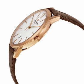 Vacheron Constantin Patrimony Silver Opaline Dial Dark Brown Leather Men's Watch 85180/000R-9248
