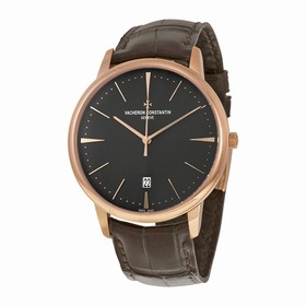 Vacheron Constantin Patrimony Slate Grey Dial Black Leather Men's Watch 85180/000R-9166