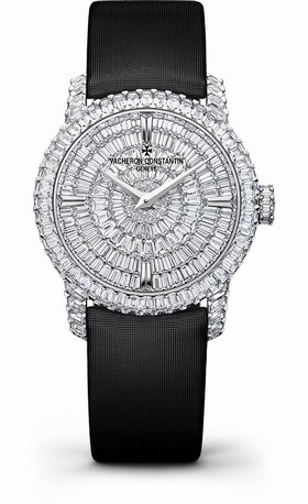 Vacheron Constantin Traditionnelle Black Satin Diamond Ladies Watch 25760000G-9945