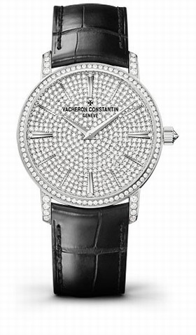Vacheron Constantin Traditionnelle Diamond Pave Dial Men's Watch 82673/000G-9821