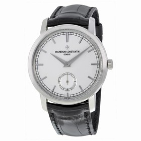 Vacheron Constantin Traditionnelle Silver Dial Black Leather Men's Watch 82172000G-9383