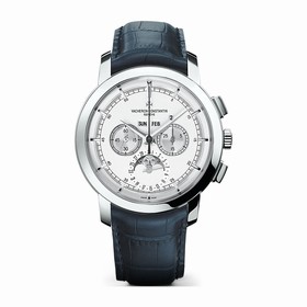 Vacheron Constantin Traditionnelle Silver Dial Blue Alligator Leather Men's Watch 47292000P-9590