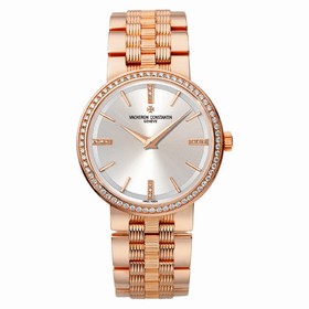 Vacheron Patrimony Traditionnelle Silver Dial Rose Gold Diamond Ladies Watch 25557QO1R-9277