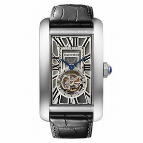 Cartier Tank Americaine Flying Tourbillion Grey Dial Men's Watch W2620007