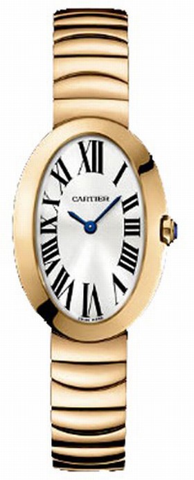 Cartier Baignoire Silver Dial 18 kt Rose Gold Ladies Watch W8000005