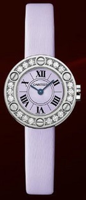 Cartier Love 18kt White Gold Lilac Dial Ladies Watch WE801431