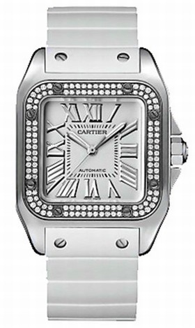 Cartier Santos 100 Mother of Pearl Dial Ladies Watch WM50460M