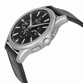 Zenith Captain Chronograph Black Dial Black Leather Men's Watch 03.2110.400-22.C493