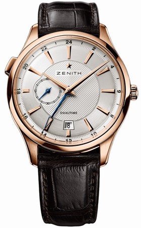 Zenith Captain Dual Time Silver Dial Brown Leather Men's Watch 18.2130.682/02.C498