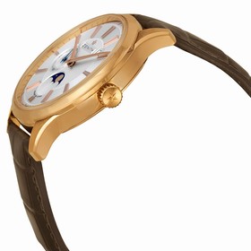 Zenith Captain Moonphase Silver Dial 18kt Rose Gold Black Leather Men's Watch 18214069102C498