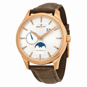 Zenith Captain Moonphase Silver Dial 18kt Rose Gold Men's Watch 18214369101C498