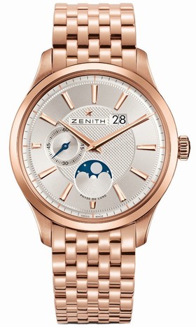 Zenith Captain Moonphase Silver Dial Rose Gold Polished Men's Watch 18.2140.691/02.M2140