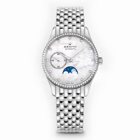 Zenith Captain Ultra Thin Mother of Pearl Dial Moonphase Ladies Watch 16231069281M2310