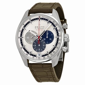 Zenith El Primero Chronograph Silver Dial Brown Leather Men's Watch 03204040069C494