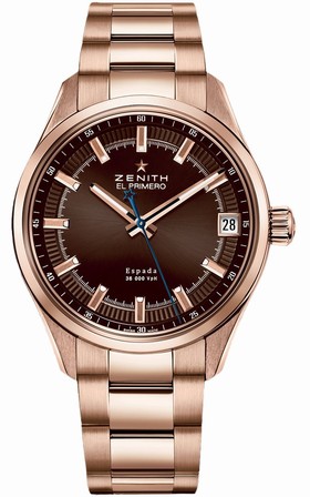 Zenith El Primero Espada Brown Dial Rose-Gold Brushed Men's Watch 18.2170.4650/75.M2170