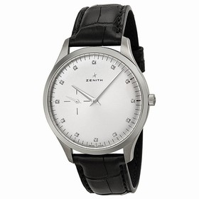 Zenith Elite Silver Dial Stainless Steel Black Leather Automatic Men's Watch 03.2010.681/02.C493