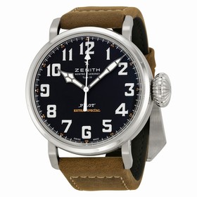 Zenith Pilot 20 Extra Special Black Dial Brown Leather Men's Watch 032430300021C738