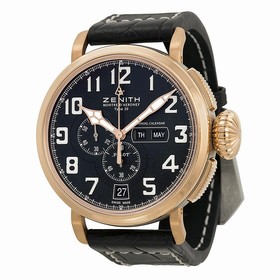 Zenith Pilot Montre D Aeronef Automatic Black Dial Brown Leather Men's Watch 872430405421C721