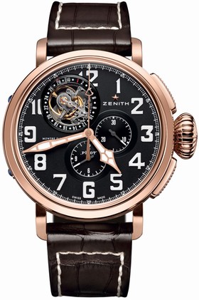 Zenith Pilot Montre d'Aeronef Type 20 Tourbillon Men's Watch 872430403521C721